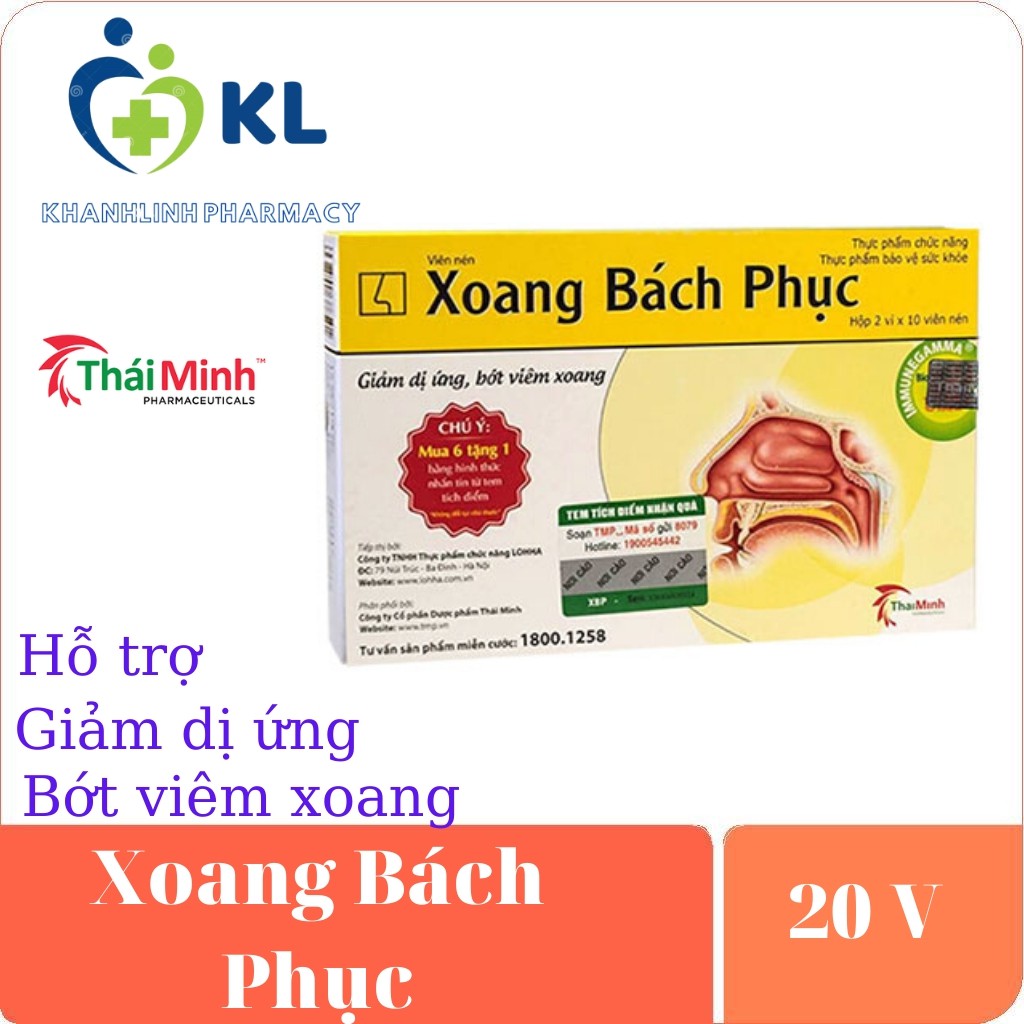 Xoang Bách Phục- Hỗ Trợ Điều Trị Viêm Xoang mạn tính, Giảm Dị Ưng, Sổ Mũi Theo Mùa