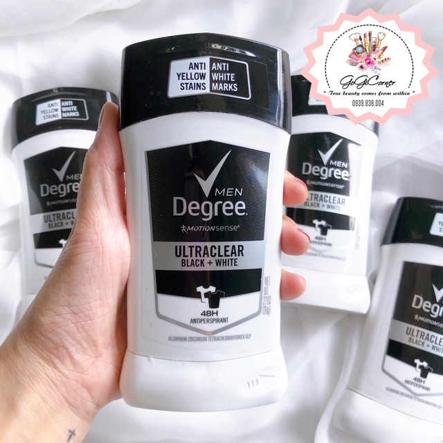 LĂN KHỬ MÙI NAM DEGREE MEN MOTIONSENSE ULTRA CLEAR BLACK WHITE 76GR