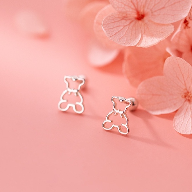 Khuyên tai/ Bông tai gấu xinh Bạc cao cấp _ 𝐂𝐚𝐦 𝐤𝐞̂́𝐭 𝐜𝐡𝐮𝐚̂̉𝐧 𝐁𝐚̣𝐜 _ 𝐓𝐔𝐍𝐀𝐒𝐇𝐎𝐏 𝐓𝐫𝐚𝐧𝐠 𝐬𝐮̛́𝐜 𝐁𝐚̣𝐜