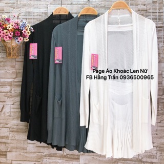 Khoác len mỏng dáng dài xòe