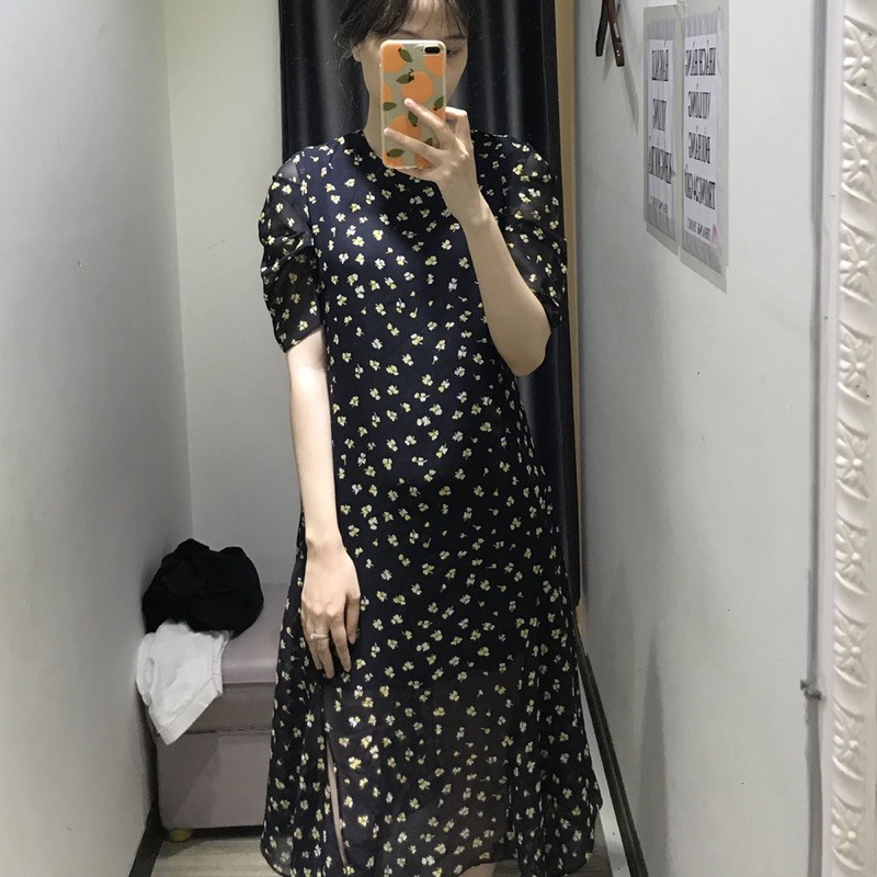 Pass váy hoa xẻ HM