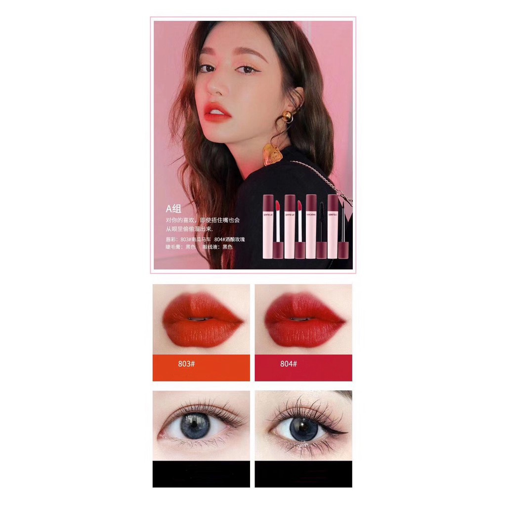 Set 4 món Beauty hình điếu thuốc ( hai son kem + kẻ mắt + mascara )HENGFANG PRO LIGHT | BigBuy360 - bigbuy360.vn