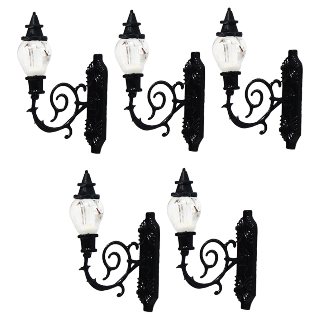 [Dolity2] 5 Đèn LED Gắn Tường Trang Trí Nhà Búp Bê / Tỷ Lệ 1: 12