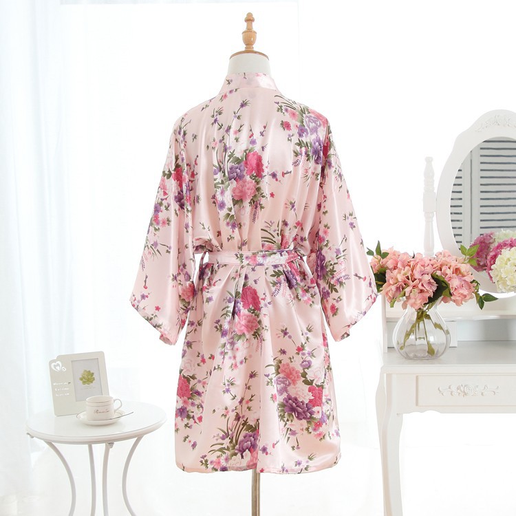 Áo Choàng Tắm Kimono Vải Satin In Hoa Dành Cho Nữ | BigBuy360 - bigbuy360.vn