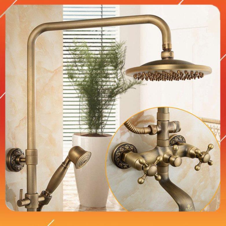 Bộ sen cây tắm nóng lạnh, chất liêụ đồng thau giả cổ