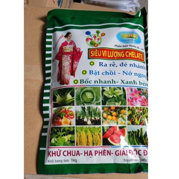 Gói 1kg phân bón vi lượng Yruka Nhật Bản cung cấp trung vi lượng cho mọi loại cây trồng
