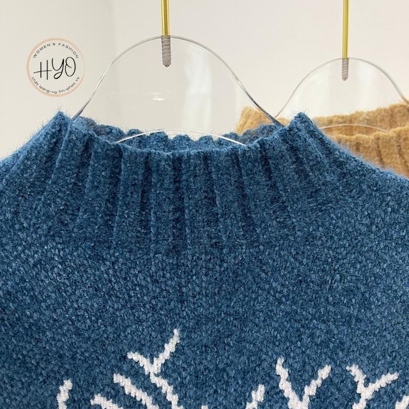 Áo len nữ dày lông cừu cổ cao giữ nhiệt họa tiết hươu trắng Quảng Châu HT-1 | BigBuy360 - bigbuy360.vn