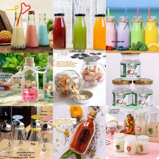 Combo 21 lọ thủy tinh như hình dung tích 50ml - 400ml giá 230k