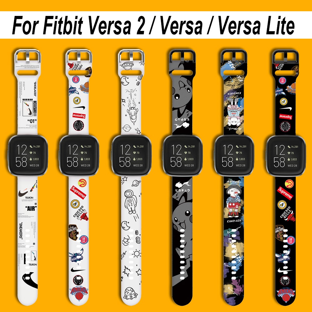 Dây đeo thay thế chất liệu silicon họa tiết hoạt hình cho Fitbit Versa 2 Lite