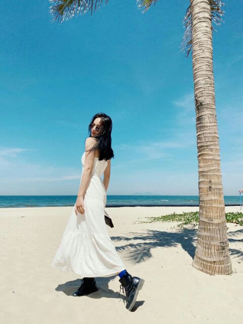 Đầm maxi cổ yếm tầng | BigBuy360 - bigbuy360.vn