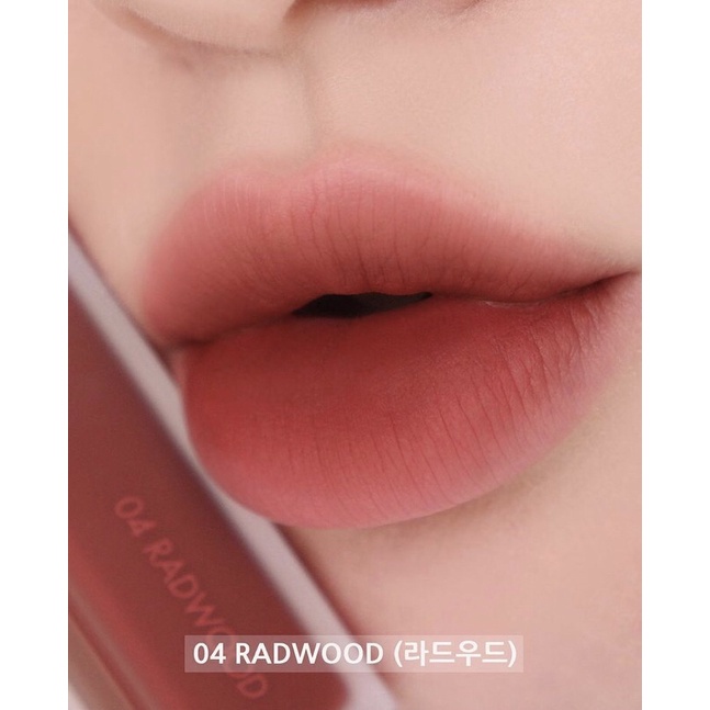 Son kem lì Romand Blur Fudge Tint màu 04 Radwood đỏ nâu trầm