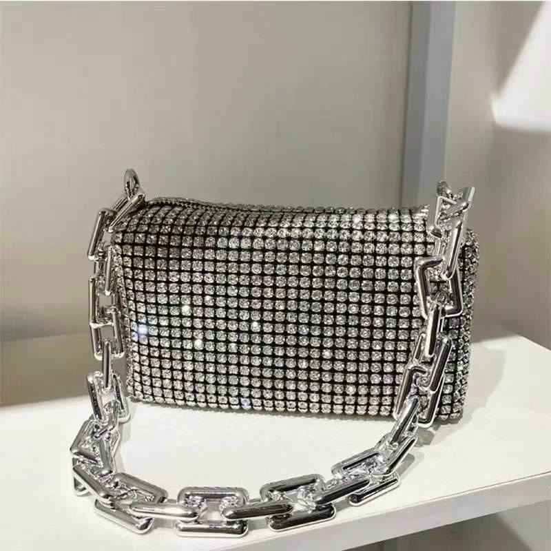 Túi xách nữ Wang Đá quai xích to hàng chuẩn Au.th Đá sáng Fullbox