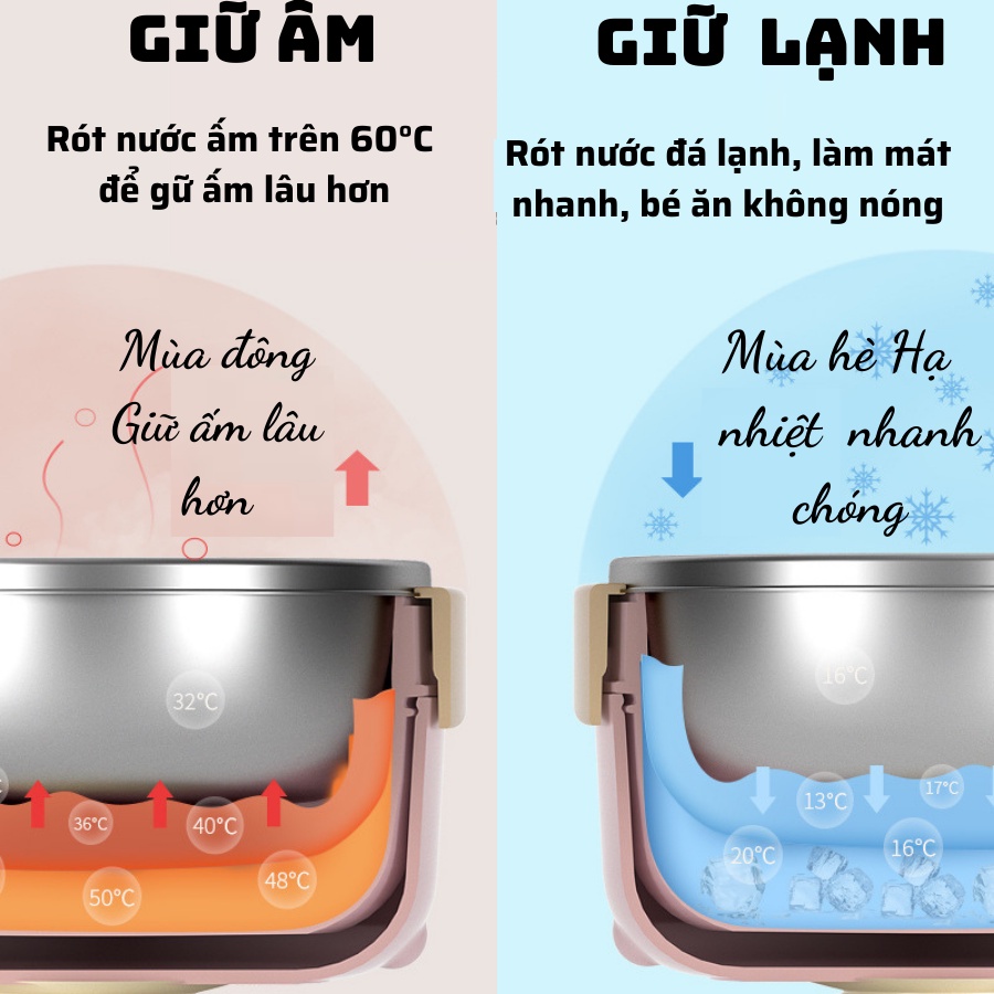 Bát ăn dặm/ Bát giữ nhiệt ăn dặm cho bé