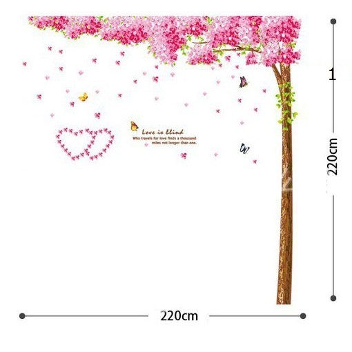 Decal dán tường Combo Đào hồng - PVC vinyl