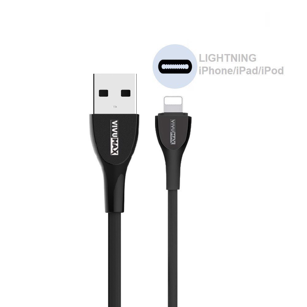 Cáp sạc nhanh và truyền dữ liệu VivuMax L101 đầu sạc lightning (dành cho IPhone) dòng điện 2.4A siêu bền, chất liệu ABS