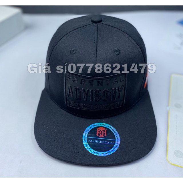 Mũ lưỡi trai snapback thêu mạc vuông phối màu phong cách sành điệu - Nón hiphop thời trang nam