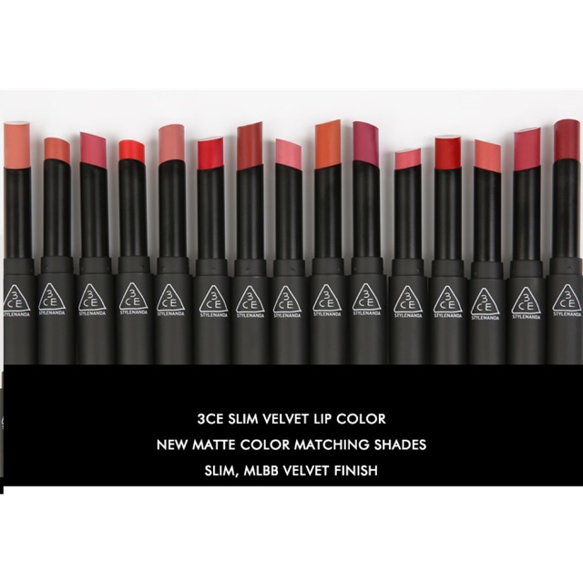 Son 3CE SLIM VELVET LIP COLOUR 2018