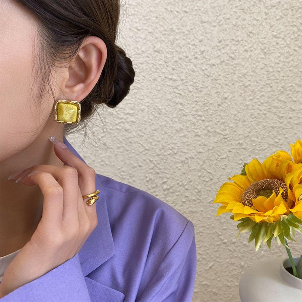 JARRED Bông Tai Hình Vuông Bằng Acrylic Phong Cách Retro Ngọt Ngào Cho Nữ