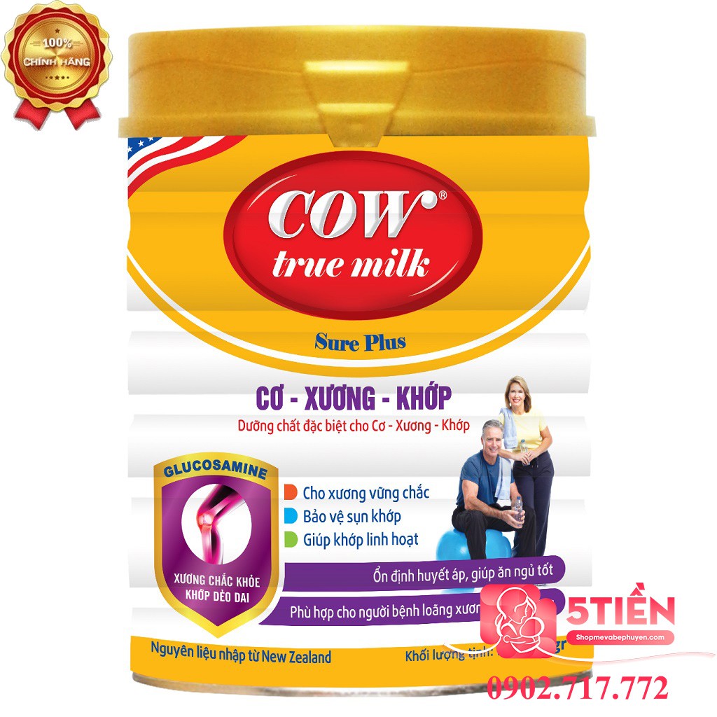 Sữa Cơ Xương Khớp Cow True Milk Bone & Joint 900g – Khuyên Dùng Cho Người Loãng Xương, Tiểu Đường
