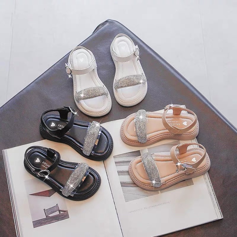 Dép sandal cho bé gái đính đá lấp lánh hàng Quảng Châu cao cấp cho bé từ 1 đến 12 tuổi
