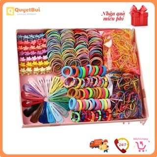 Hộp dây buộc tóc cho bé 780 chi tiết, chun vòng buộc tóc