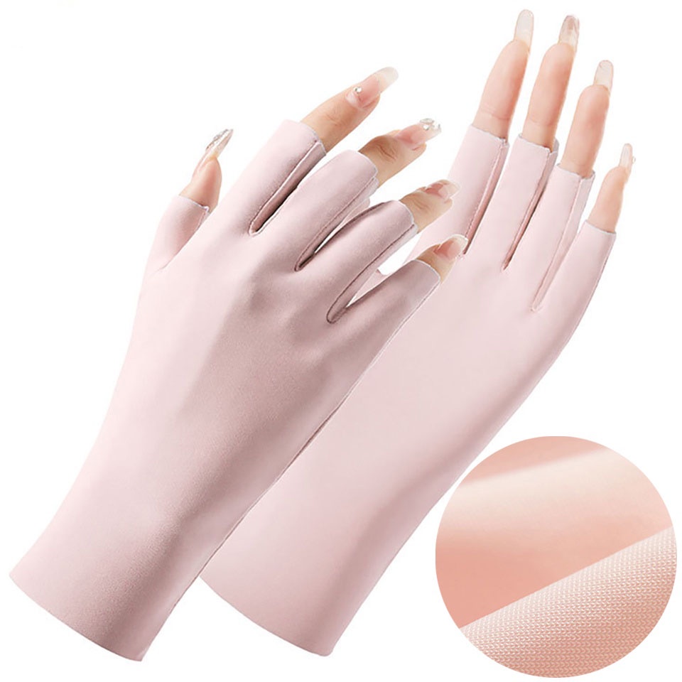 Găng tay thể thao hở ngón chống tia UV siêu nhẹ thông thoáng cho nữ