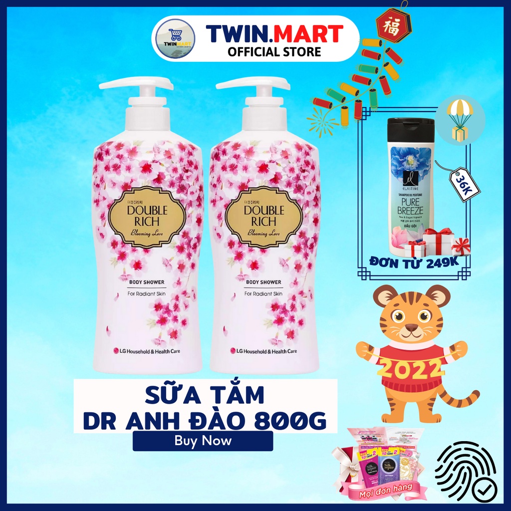 [ĐƠN 299K TẶNG DẦU GỘI 36K] DATE 2024 - 800ml Sữa Tắm Hương Hoa Double Rich Body Shower - Hàn Quốc - hương Hoa Anh Đào