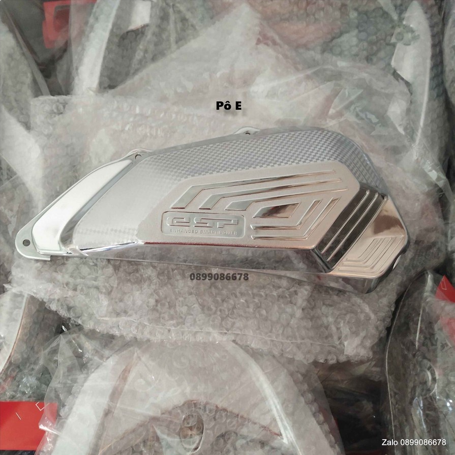3 món Che Pô, Quạt gió (Két nước), Pô E Xe SH 125 / 150 / 160i đời 2020, 2021, 2022, 2022 - Xi Mạ Crom, Chrome - Combo