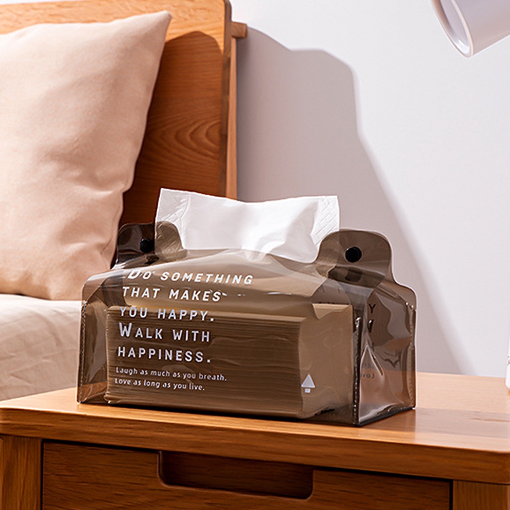 Hộp đựng khăn giấy bằng PVC chống thấm nước có thể gập lại đa năng tiện dụng cho phòng khách