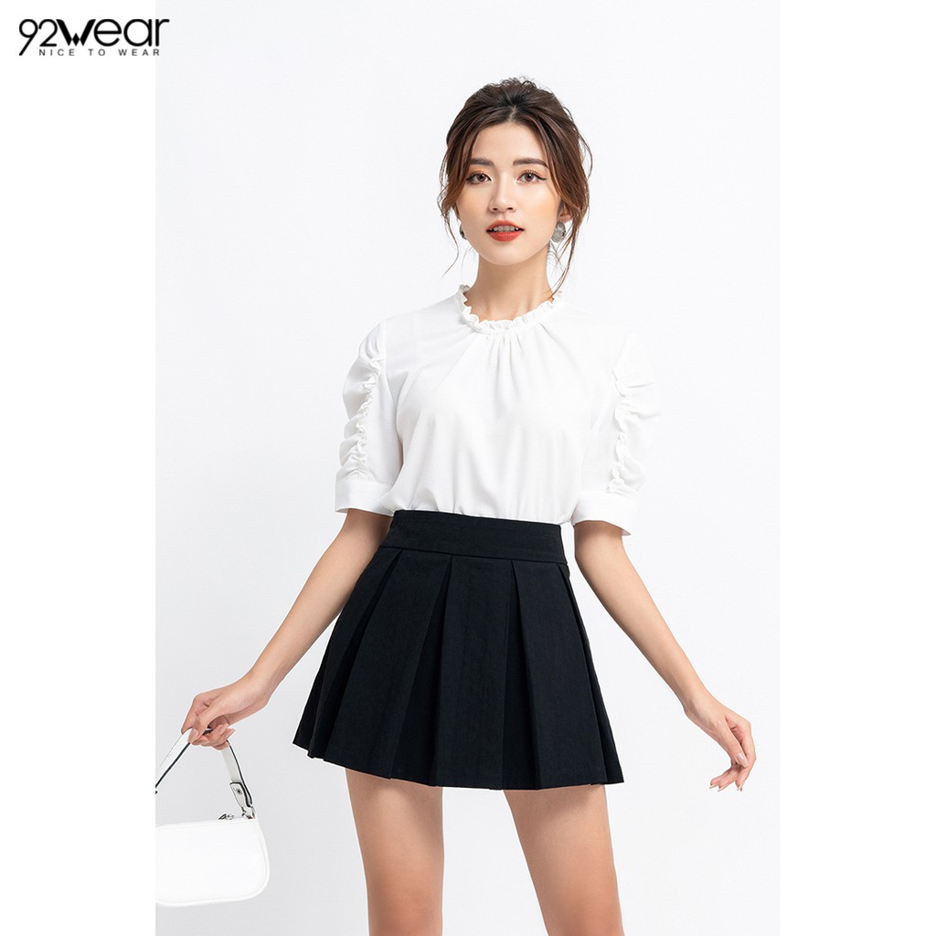 Chân váy chữ A ngắn 92WEAR đủ màu, đủ size, xếp ly JXN0002