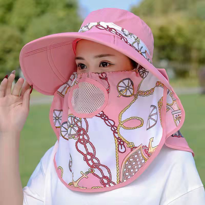 Mũ chống nắng thoáng khí cho phụ nữ đi ngoài trời - kết hợp khẩu trang