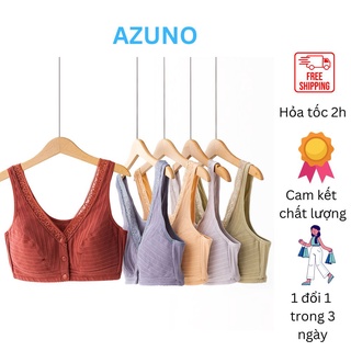 Áo lót cho phụ nữ trung niên và cao tuổi, Áo ngực không gọng bigsize mở cúc trước chất liệu cotton oganic thoáng khí