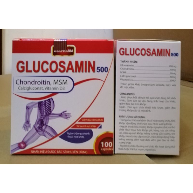 Glucosamin 500 bổ sung dưỡng chất giúp xương chắc khoẻ, ngăn chặn thoái hóa khớp