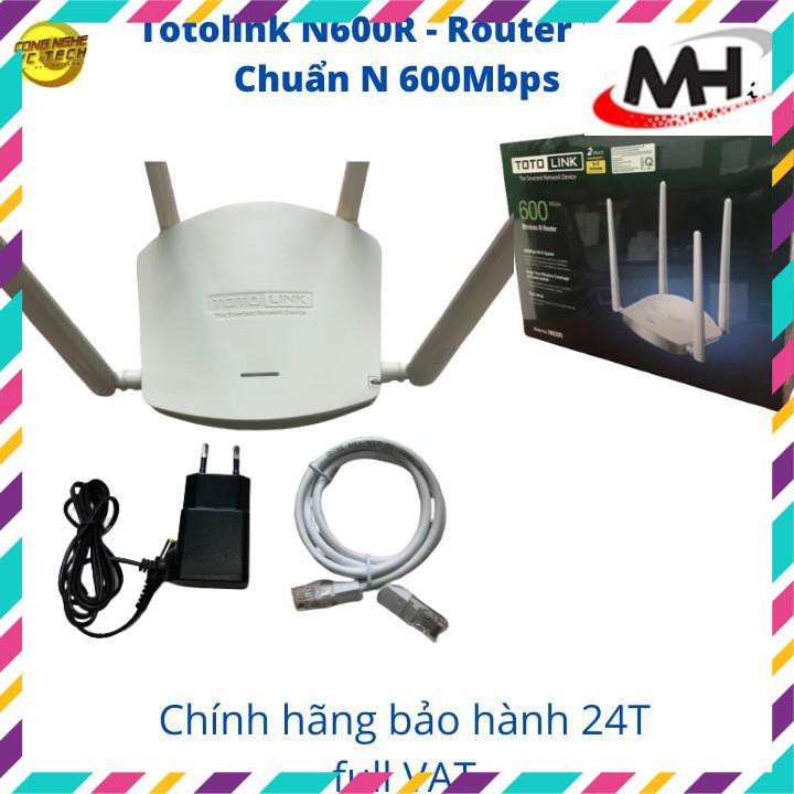 Bộ Phát WIFI Totolink N600R - Router Wifi Chuẩn N 600Mbps-Hàng chính hãng Full VAT