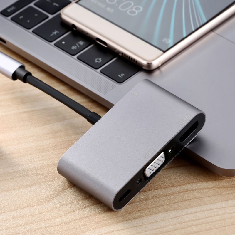 Bộ Chuyển Đổi 5 Trong 1 Usb C Hdmi Type C Sang Hdmi 4k Vga Usb3.0 Pd Cho Macbook Pro / Samsung | BigBuy360 - bigbuy360.vn