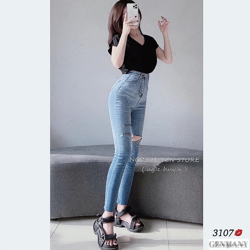 ( Mã 306 ) QUẦN JEANS ÔM LOANG OMBER RÁCH GỐI