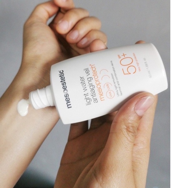 Kem chống nắng Mesoestetic Mineral Matt Antiaging và Light Water SPF50+ 50ml