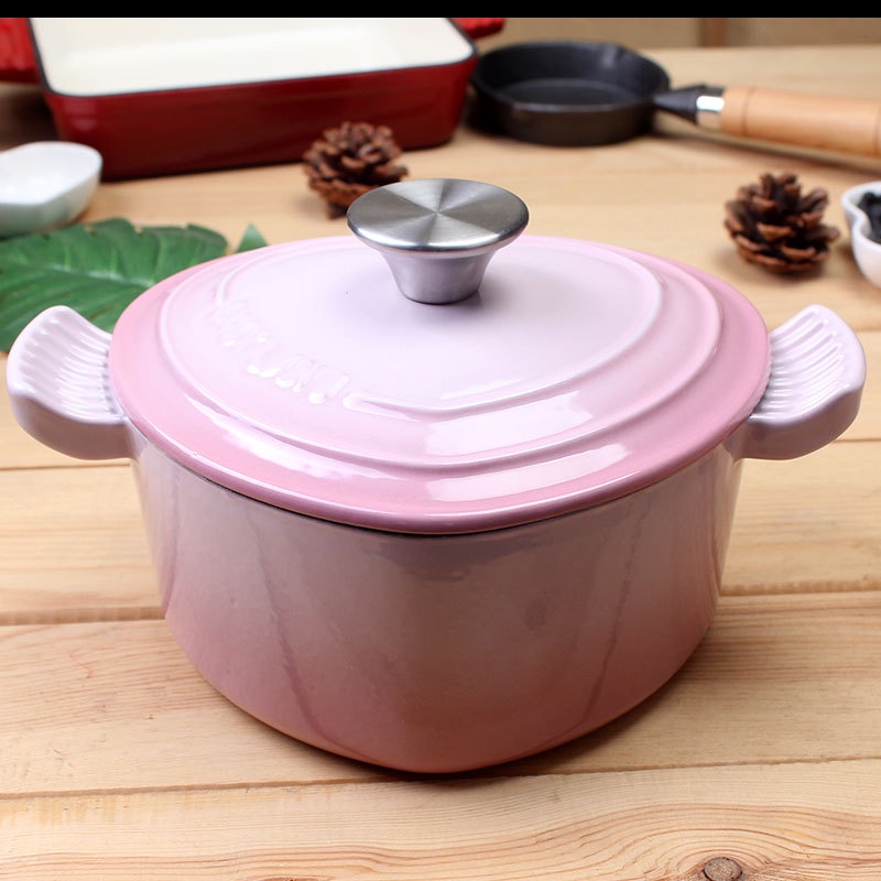 Nồi gang phủ gốm tráng men mẫu trái tim 19cm