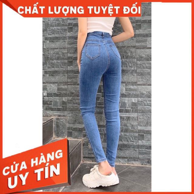 QUẦN SKINNY JEANS TRƠN CẠP SIÊU CAO CO GIÃN TỐT