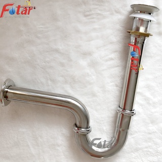 [NÚT NHẤN TỐT] Ống Xả xiphong Bồn Rửa Mặt Lavabo X03 100% INOX dành cho chậu có xả tràn
