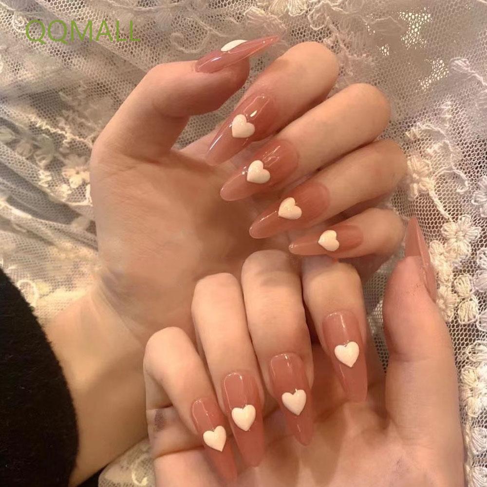 Bộ 50 Phụ Kiện Trang Trí Móng Tay 3D Thiết Kế Hình Trái Tim