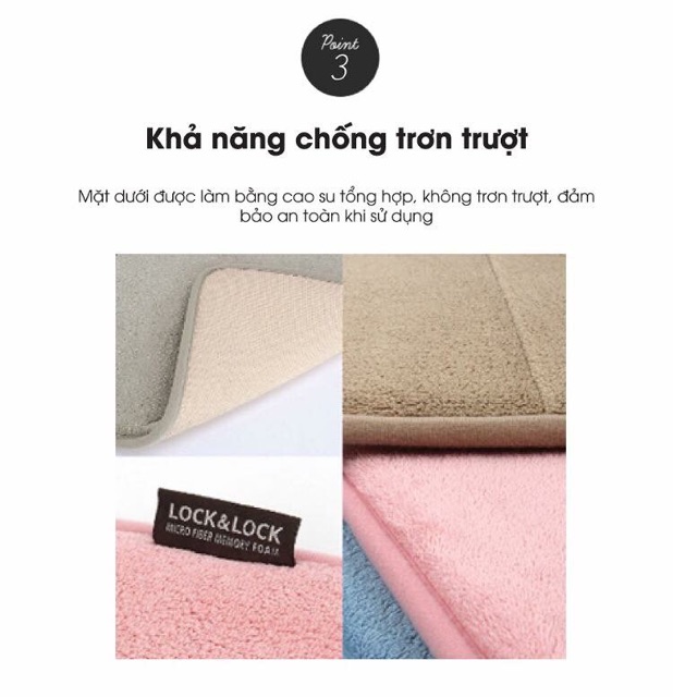 Thảm chùi chân Lock&lock size S- M-L