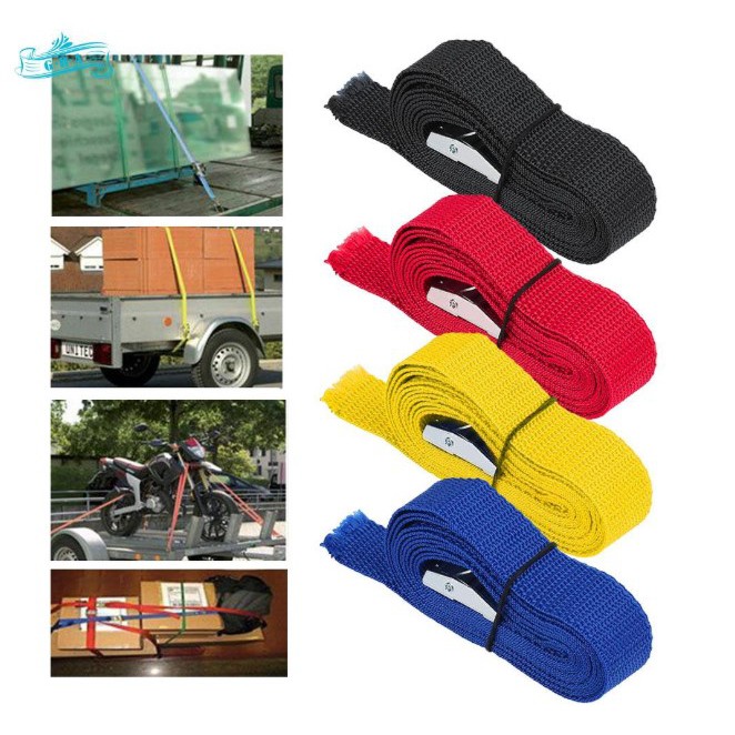 Dây đai vải dù 2.5m khóa kim loại buộc hàng (màu ngẫu nhiên)