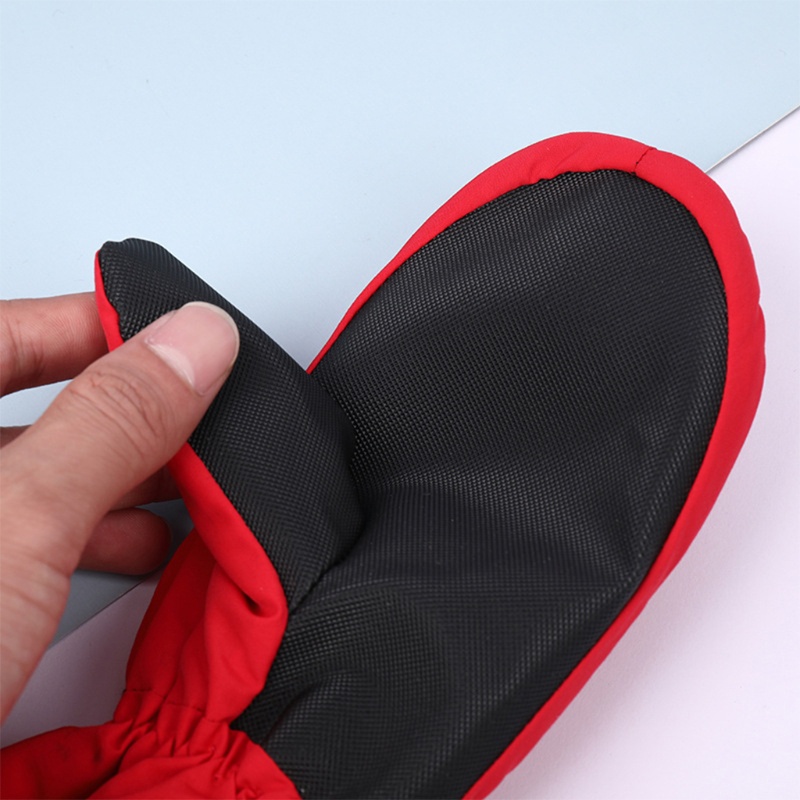 Găng Tay Trượt Tuyết Phủ Lông Cừu Dày Dặn Chống Gió Cho Bé