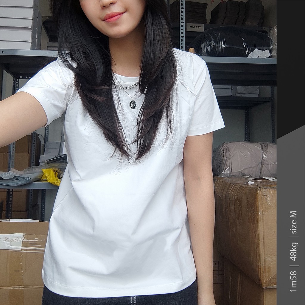 Áo Thun Nữ Basic Màu Trắng, Đen, Be, Thấm Hút Thoáng Mát, Co Giãn 4 Chiều, Áo Phông Form (Phom) Ôm Nhẹ METROFIT | BigBuy360 - bigbuy360.vn