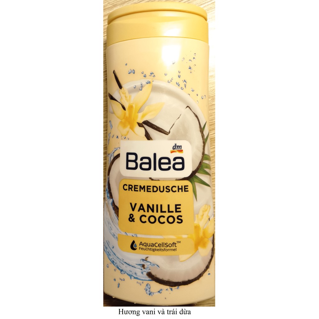 Sữa tắm trắng da, sữa tắm dưỡng ẩm toàn thân BALEA chiết xuất từ thiên nhiên giúp mềm mịn da 300ml | BigBuy360 - bigbuy360.vn