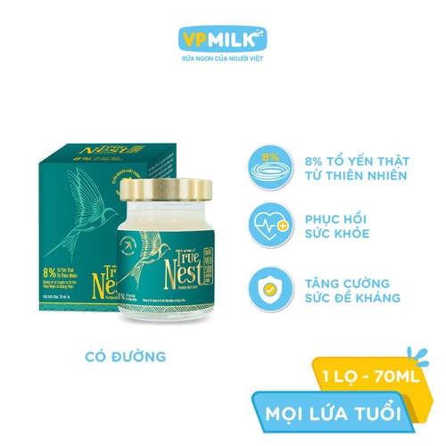 Tổ Yến Nguyên Chất Chưng Gừng VPMilk True Nest (Gift set 6 lọ x 70 ml)