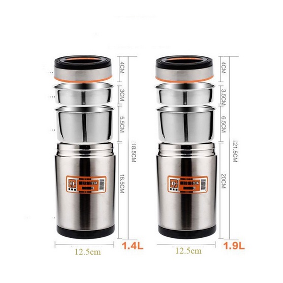 COMBO HỘP CƠM INOX 3 NGĂN 1400ML KÈM TÚI GIỮ NHIỆT - THIẾT KẾ CHỐNG TRÀN VÀ GIỮ NHIỆT TRÊN 6 TIẾNG