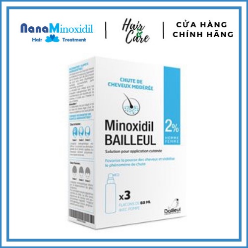 Xịt mọc tóc, giảm rụng tóc Minoxidil Bailleul 2%, lọ 60ml