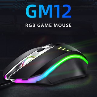 Chuột gaming GM12 RGB LED chuyên dụng chơi game máy tính siêu bền